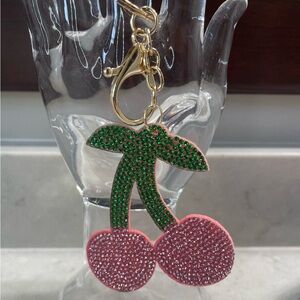 Sparkling Cherry Rhinestone Keychain/Bag charm NIB